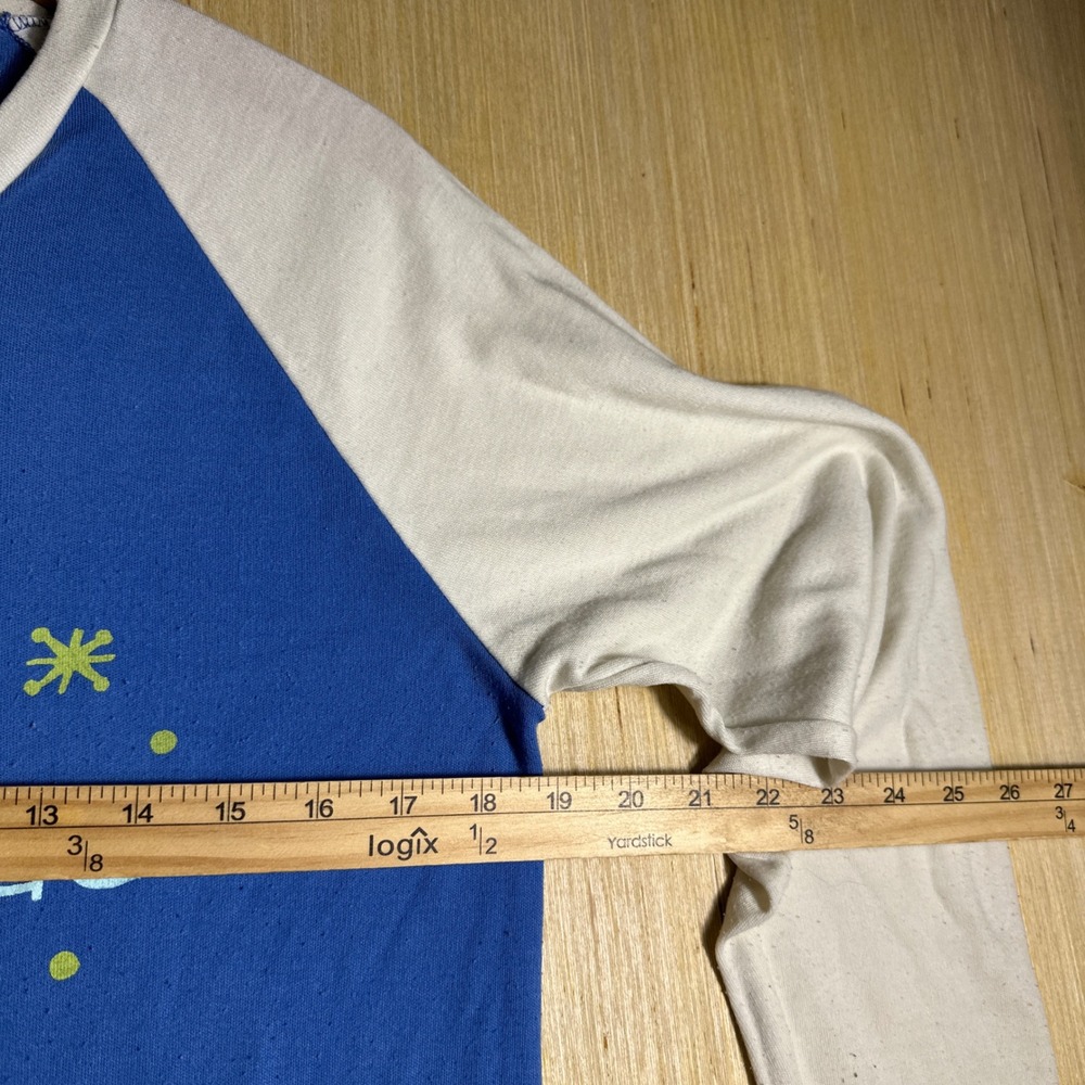 Vintage Blue Night Nightgown Womens Small Blue 90s Penguin Reindeer Sleepwear - Picture 8 of 15